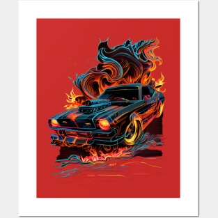 Dodge Charger Daytona - Burning Race Posters and Art